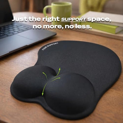 Ergonomic Gel Mouse Pad with Wrist Rest for Pressure-Relief – Orthopedic Style Wrist Support, Physiotherapist Recommended 10.1L x 8.5W inches