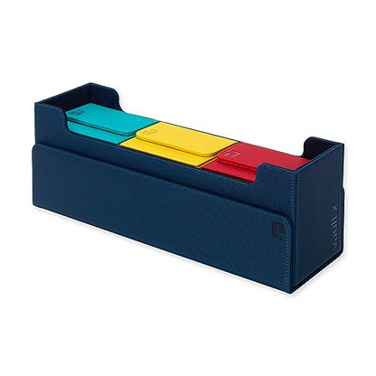 Vault X Card Storage Box, Exo-Tec Material, Detachable Magnetic Lid, with Dividers & Foam Fillers, for Trading Cards (Blue)
