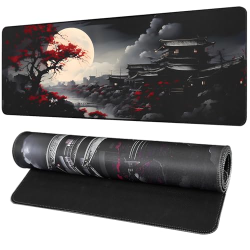 FreeNook Mouse Pad Gaming Mousepad,Large Mousepads for Keyboard and Mouse with Non-Slip Rubber Base,Suitable for School,Office,Home,47.2 x 23.6 Inch - color: Ancient Architecture, size: 47.2L x 23.6W inches