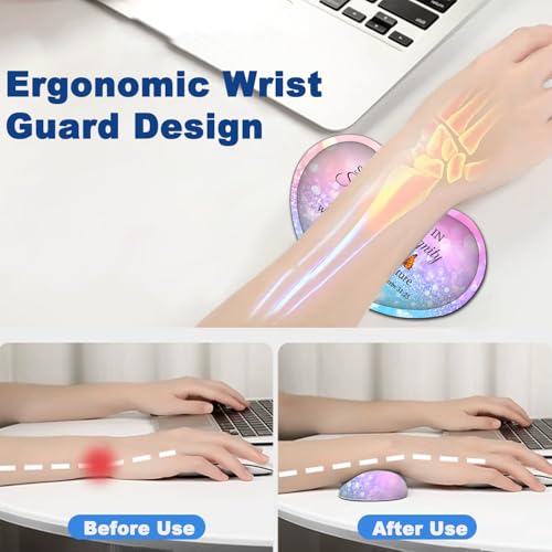 Large Mouse Pad + Keyboard Wrist Rest Set, Extended Gaming Mousepad (31.5X11.8 inch), Ergonomics Memory Foam Mouse Wrist Rest Support, Colorful Glitter Bokeh Proverbs 31:25 Pattern XXL Desk Pad - color: Yu-Mouse Pad-3-B46