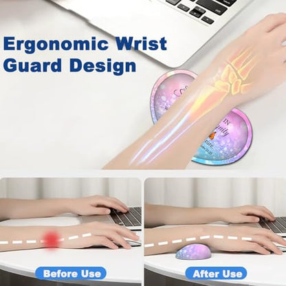 Large Mouse Pad + Keyboard Wrist Rest Set, Extended Gaming Mousepad (31.5X11.8 inch), Ergonomics Memory Foam Mouse Wrist Rest Support, Colorful Glitter Bokeh Proverbs 31:25 Pattern XXL Desk Pad - color: Yu-Mouse Pad-3-B46