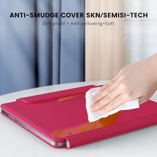 RAYMCRAFT for iPad 11th(A16, 2025)/10th Generation Case with Keyboard, Magic Keyboard 2022, Springy Backlit Keys, Stain-Resistant Surface, Multi-Touch Trackpad, Azalea Red - color: Azalea Red