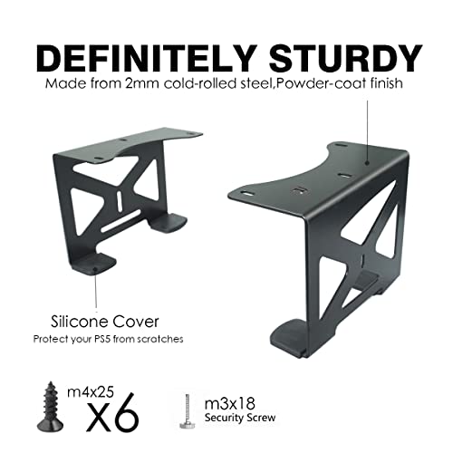 Monzlteck Under Desk Holder for PS5/PS5 Slim/Pro,Stealth Mount Compaitble with PlayStation 5 Disc & Digital Edition Console,Space Saving,DP-05