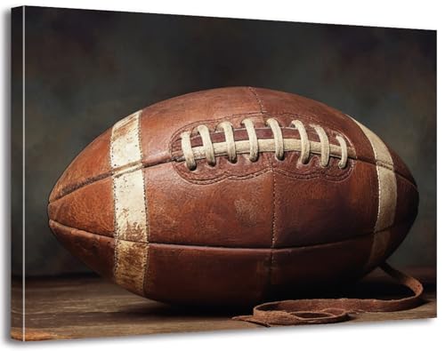 TOCDGOO Vintage American Football Wall Art, Framed 12x16 inches Inspirational Poster Sports Canvas Print for Man Cave Farmhouse Decor - color: Framed (16"x24")-B