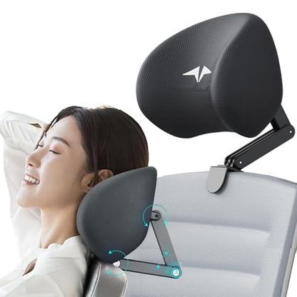 Memory Foam Headrest Attachment for Office Chair, Attachable Chair Head Rest, Desk Chair Neck Support, Elastic Sponge Head Pillow Adjustable Height and Angle (Black) - color: Black