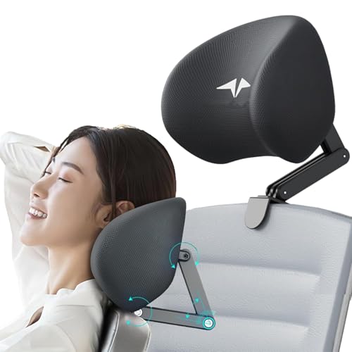 Memory Foam Headrest Attachment for Office Chair, Attachable Chair Head Rest, Desk Chair Neck Support, Elastic Sponge Head Pillow Adjustable Height and Angle (Black) - color: Black