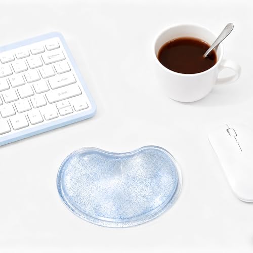 Soft Mouse Wrist Rest Pad Comfortable Cool Silicone Gel Cute | Ergonomic Cushion Small-sized Hand Pain Relief Support Pad with Gel-filled for Laptop Computer Office & Home (Bright Blue) - color: Bright Blue