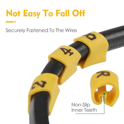 6m² Cable Identification Wire, 10Pcs 0 to 9 Coded Clip on Plastic Cables Identification Wire Cord Cable Marker PVC Number Tube for Electronics Computers - size: 6m²