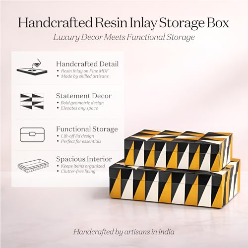 Handicrafts Home Decorative Storage Box with Lid, Box for Remote Controls, Coffee Table Storage Organizer, Keepsake Decorative Box for Living Room, Shelf & Hallway Decor, Puzzle Guild 10 x 4.5 x 2.5 - color: PUZZLE-GUILD, size: 10 x 4.5 x 2.5 Inches