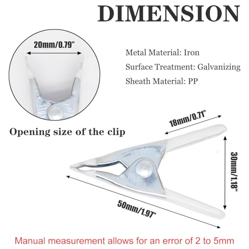 10Pcs 2 Inch Spring Clamps Small Clamps Spring Clips Clamps for Backdrop Balloon Archfor White - color: White, size: 10 Pcs