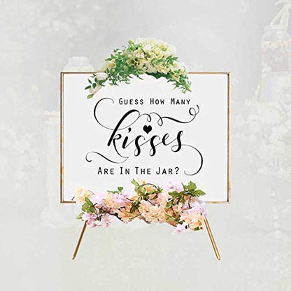 Bridal Shower Guess How Many Kisses are in the Jar Sign, 8x10 Unframed Art Print, Bridal Shower Game Sign, Kisses Jar Guessing Game Decor, Black and White Party Table Sign