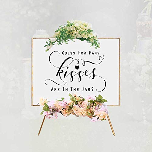 Bridal Shower Guess How Many Kisses are in the Jar Sign, 8x10 Unframed Art Print, Bridal Shower Game Sign, Kisses Jar Guessing Game Decor, Black and White Party Table Sign