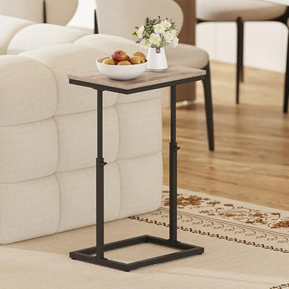 TUTOTAK End Table, Side Table, Tall Couch Table, Sofa Table, Living Room, Bedroom,Greige TB01BG083P - color: Greige, size: 1 Pack, style: Large