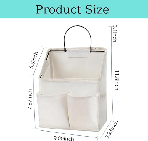 4pcs Wall Hanging Storage Bag,Wall Hanging Organizer bags with Pockets, Wall Organizer Storage for Dormitory Bathroom Bedroom (White-upgraded) - color: White(4 Pcs)