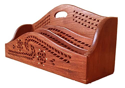 Wooden Desk Organizer - Handmade Desk Accessories for Home and Office - Elegant Storage Solution for Pens, Notepads, and more Office supplies for Table