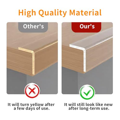 0.8 in x 9.84 FT,Clear Edge Protector Strip Sharp Edge Wrap Cover Tape, Self Adhesive Protective Bumper Guards for Cabinet Door Desk Glass Table Bed Furniture, Kitchen Countertop, Waterproof - size: 0.8in x 9.84FT