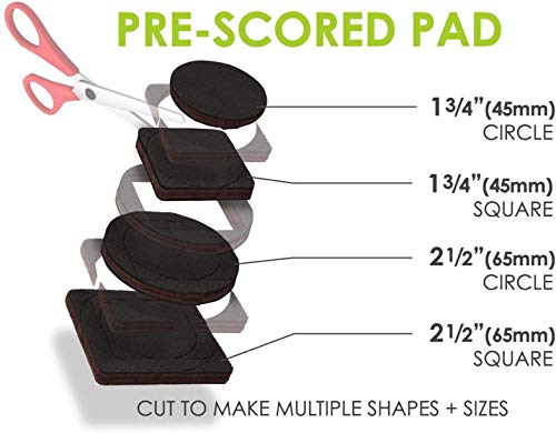 GorillaPads Non-Slip Furniture Pads/Grippers, Rubber Floor Protectors for Under Furniture, Black (2.5" Pre-Scored) - size: 8 Count (Pack of 1)