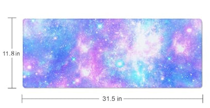 Magical Galaxy Star Desk Mat Pink and Blue Mouse Pad Large Dark Aesthetic Desk Pad Gaming Mousepad Extended XL 31.5 x 11.8 in Laptop Computer Mouse Keyboard Mat - color: Pink and Blue Magical Galaxy Star
