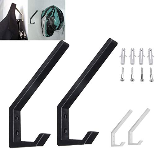 6PCS Helmet Holders Plastic Hanging Hooks Wall Mounted Hangers Hat Glove Bag Shoe Clothes Rack (White-6PC) - color: White-6PC