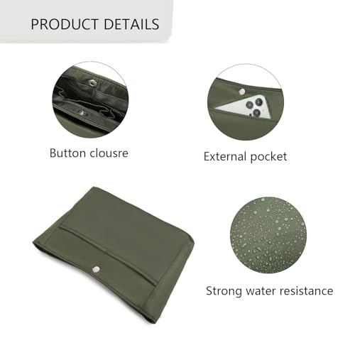 YONEBN waterproof Storage Bag Lightweight Large Capacity nylon Bag Inner Bag Handbag Organizer - color: Nylon/Army Green