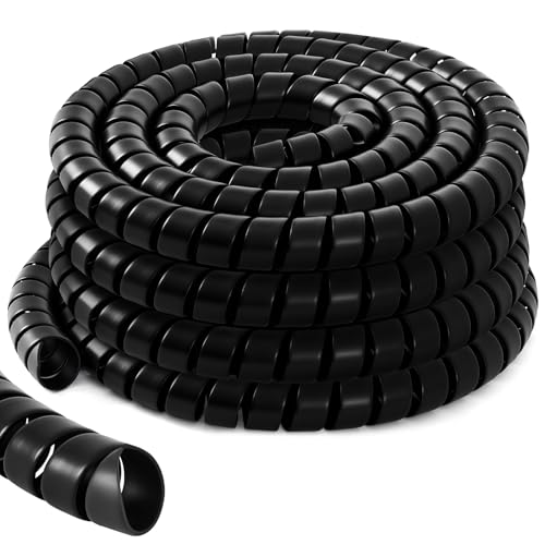 1 Pcs Spiral Wrap Cable Protector, Safe 2.0" Od x 20' Pre Cut Lengths Hydraulic Hose Protector Wrap to Avoid Wear and Extend Life for Hydraulic Pneumatic Hoses - color: Black, size: 2.0" Od X 20'