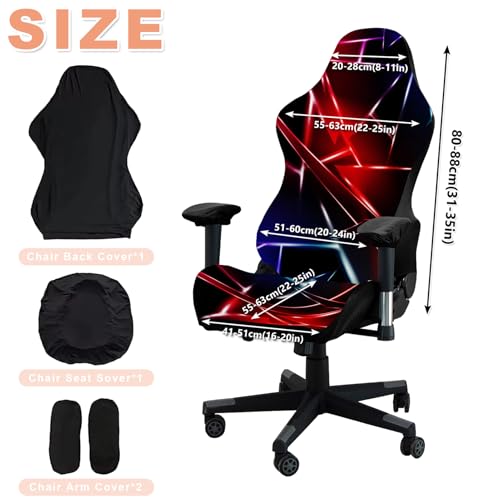 Gaming Chair Covers, 3D Printing Stretchable Soft Non-Slip Easy to Install Gamer Chair Cover with Armrest Cover(No Chair)(I) - color: I