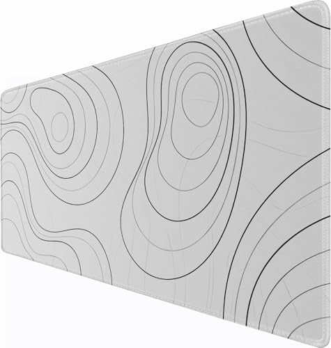 Large Mouse Pad, 31.5" x15.7" Large Mat with Superior Micro-Weave Cloth, Water Resist Keyboard Mousepad with Non-Slip Base, Laptop Pad for Office Home Gaming, White Black Lines - color: White Black Lines, size: 31.5" x 15.7"