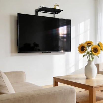 TV Wall Mount Shelf - Provides Storage Space for Set-top Boxes, DVD Players, Game Consoles, and Other Small Accessories. Sturdy Construction Supports 22 lbs