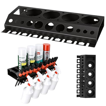 Car Cleaning Brush and Spray Bottle Storage Rack, Air Tool Holder, Car Beauty Shop Accessory Display for Auto Repair Shops Garages, Garage and Workspace (1pc-Black)