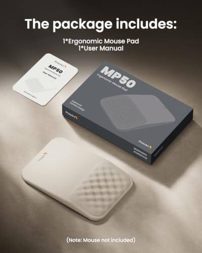 ProtoArc MP50 Ergonomic Mouse Pad with Wrist Rest, MP50 Mousepad with Massage Design, Soft Memory Foam and Non-Slip PU Base for Pain Relief, Desk, Home, Office, 12x8 Inches, Beige (Mouse Not Included) - color: Beige Lycra