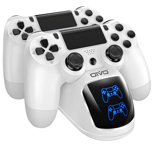 OIVO PS4 Controller Charging Dock Station, Dualshock 4 Controller Charger with 1.8Hrs Charging Chip, White - color: White, size: 8.12inch - PS4