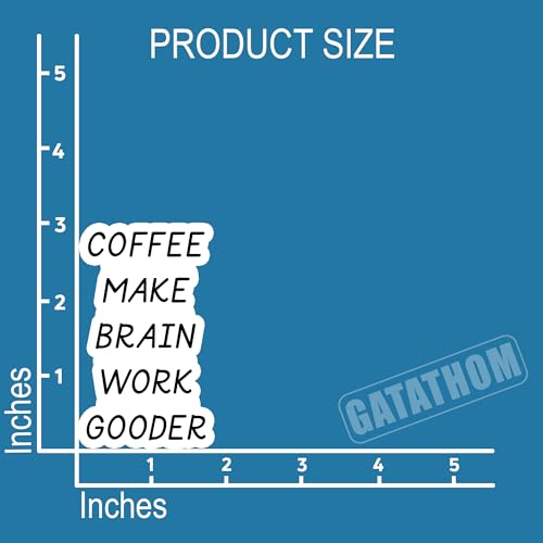 (3Pcs) Coffee Make Brain Work Gooder Vinyl Sticker, Funny Coffee Lover Gift Sarcastic Office Viny Decals, Waterproof Stickers for Laptop Water Bottle Mugs Cups Scrapbook, 3" x 1.8'' - color: Coffee Make Brain Work Gooder