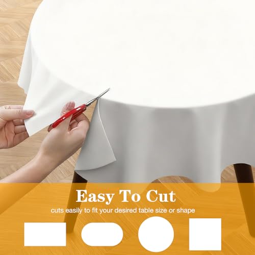 Table Pad Protector with Flannel Backing Cut to Fit Waterproof Heat Resistant Heavy-Duty Reusable Table Cloth 52" Round Vinyl Table Padding Under Tablecloth - size: 52" (Round)