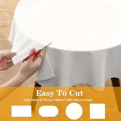 Table Pad Protector with Flannel Backing Cut to Fit Waterproof Heat Resistant Heavy-Duty Reusable Table Cloth 52" Round Vinyl Table Padding Under Tablecloth - size: 52" (Round)