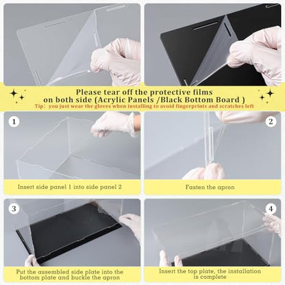 Yungyan 1 Pack Clear Self-Assembly Acrylic Display Case Transparent Dust Proof Protection Showcase for Figurine Collectibles Basketball Soccer Football Helmet (14 x 10 x 6 Inch) - size: 14 x 10 x 6 Inch