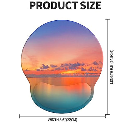 eulps Mouse Pad with Wrist Rest, Comfortable Computer Mousepad with Gel Wrist Support Smooth Surface and Non-Slip PU Base for Pain Relief, Laptop, Office & Home (Oceanic Sunset) - color: Oceanic Sunset