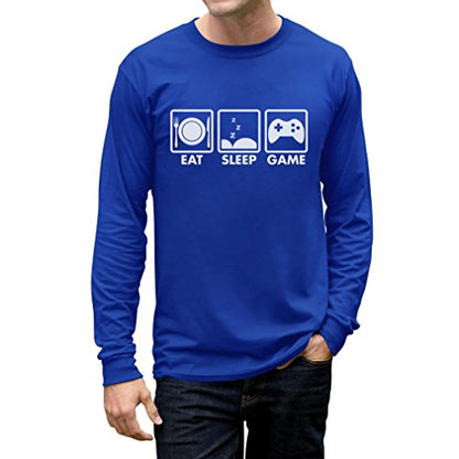 Tstars Eat Sleep Game Hoodie for Men and Teens Funny Gamer Pullover Cool Gaming Apparel Hoodies Boys - color: Game Shirt / Blue, size: XX-Large