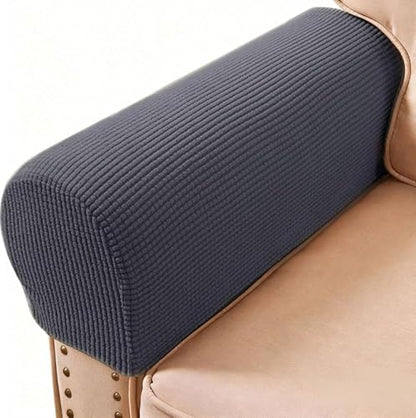 Sofa Couch Arm Chair Covers, Armrest Armchair Covers Stretch Recliner Slipcovers, Set of 2 (Gray) - color: Grey