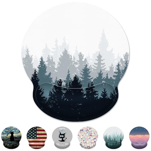 Ergonomic Mouse Pad with Wrist Support,Forest Mouse Pad with Wrist Rest,Relieve Wrist Pain Mousepad Non-Slip Rubber Base,Mouse Pads for Desk,Computers,Laptop,Office,Home,Gaming,Accessories - color: Forest