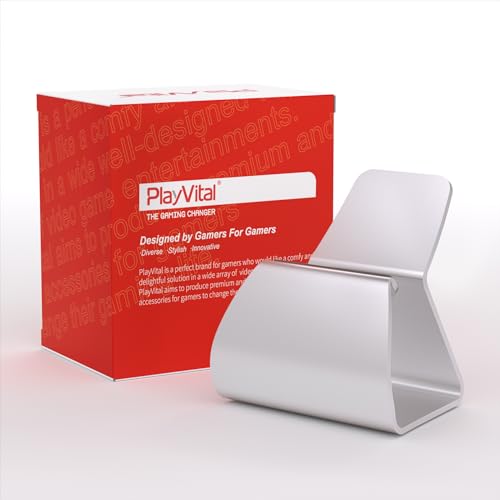 PlayVital Stand-AL Game Controller Stand for ps5, for ps4, Universal Desktop Display Gamepad Suppoter for Xbox Series X/S, Xbox One, Aluminium Metal Controller Holder for Switch 2 Pro - Silver - color: Silver