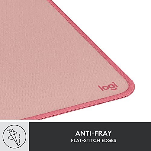 Logitech Desk Mat - Studio Series, Multifunctional Large Desk Pad, Extended Mouse Mat, Office Desk Protector with Anti-Slip Base, Spill-Resistant Durable Design, in Darker Rose - color: Darker Rose