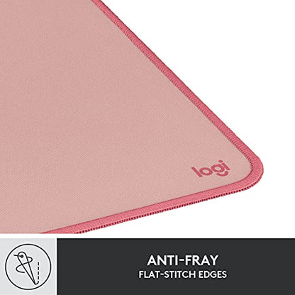 Logitech Desk Mat - Studio Series, Multifunctional Large Desk Pad, Extended Mouse Mat, Office Desk Protector with Anti-Slip Base, Spill-Resistant Durable Design, in Darker Rose - color: Darker Rose