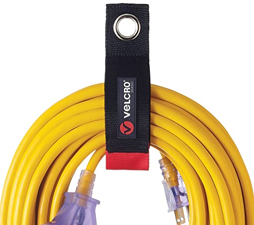 VELCRO Brand EASY HANG Extension Cord Organizer – Declutter Fast, Hang Smarter – Valentines Day Gift for Him – Heavy Duty 75 lb Hold, 2 Pack, Medium 14 in, Black Straps Fit 25–50 ft cords - size: MEDIUM – 2 Pack (14")