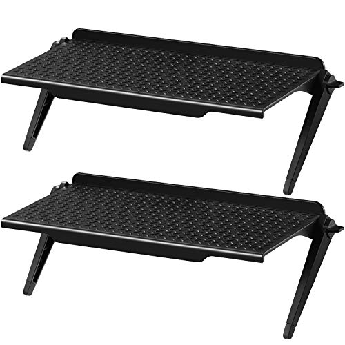 Blulu 2 Pieces TV Top Shelf Adjustable Screen Shelf TV Monitor Top Bracket for Cellphone Stand, Media Boxes, Game Console, Router and Home(11.8 x 4.7 Inch,Black) - size: 11.8 x 4.7 Inch