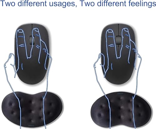 BRILA Ergonomic Memory Foam Mouse Wrist Rest Support Pad Cushion for Computer, Laptop, Office Work, PC Gaming - Massage Holes Design - Wrist Pain Relief (Black Mouse Wrist Rest) - color: Black Mouse Wrist Rest