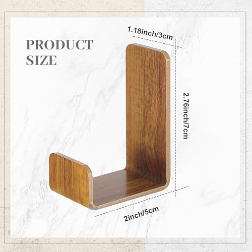 Weewooday 4 Pieces Headphone Hanger Headset Stand Holder Adhesive Wall Mount Headphone Hook for Desk Acrylic Gaming Earphones Hanger with Glues for Earphone Controller(Wood Grain Color) - color: Wood Grain Color