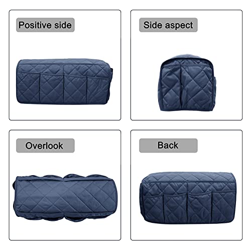 Armchair Caddy, Sofa Armrest Organizer with 14 Pockets, Waterproof Non Slip Recliner Remote Control Holder, Couch Chair Arm Storage for TV Remotes, Phone, iPad, Magazine, Books - color: Navy Blue