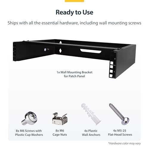 StarTech 2U 19in Wall-Mount Network Rack, 14in, 77lb (RACK-2U-14-BRACKET) - size: 2U