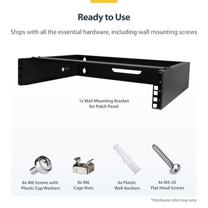 StarTech 2U 19in Wall-Mount Network Rack, 14in, 77lb (RACK-2U-14-BRACKET) - size: 2U