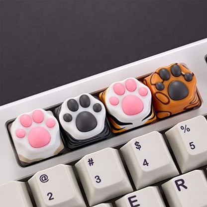 SYA ZOMOPLUS Cute Keycaps,Novelty Cat-Claws Keycap 3D Model OEM Profile Keyboard Keycaps Squishy-Paws Custom Key Caps for Cherry MX Switches Mechanical Gaming Keyboard Catpaw ESC-Key Keycap(4 Keys) - color: 4 Keys